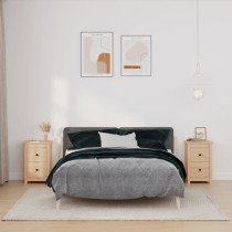 Bedside Cabinets 2 pcs Black 40x35x61.5 cm Solid Wood Pine