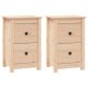 Bedside Cabinets 2 pcs Black 40x35x61.5 cm Solid Wood Pine