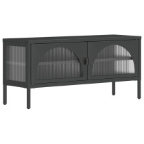 TV Cabinet Black 105x35x50 cm Glass and Steel