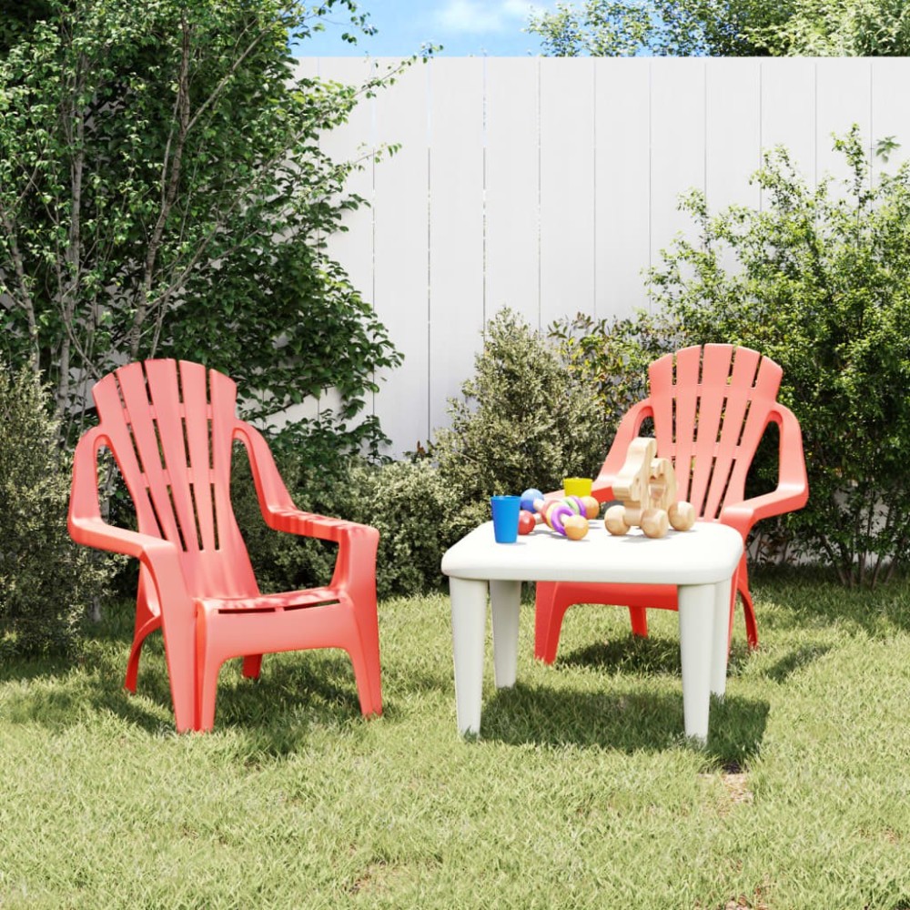 Garden Chairs 2 pcs for Children Orange 37x34x44cm PP Wooden Look