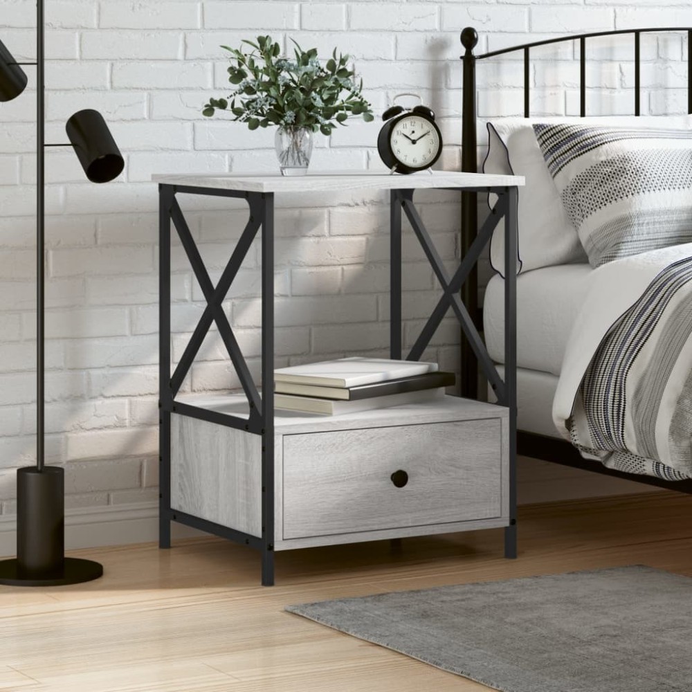 Bedside Tables 2 pcs Smoked Oak 50x41x65 cm Engineered Wood