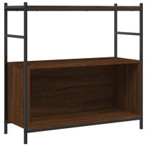 Bookshelf Brown Oak 80x30x78.5 cm Engineered Wood and Iron