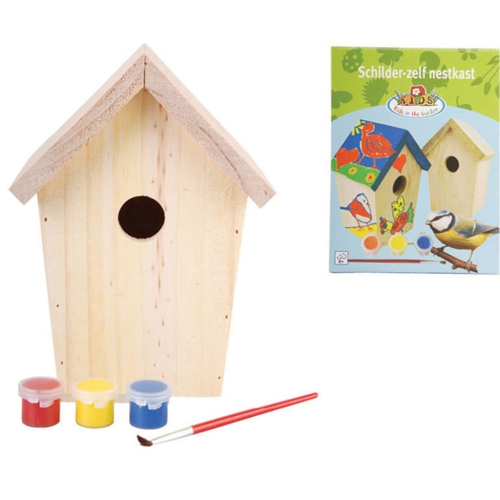 Esschert Design DIY Nesting Box with Paint 14.8x11.7x20 cm KG145