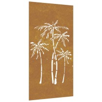 Garden Wall Decoration 105x55 cm Corten Steel Palm Tree Design