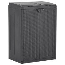 Trash Bin with 2 Doors Grey 65x45x88 cm PP
