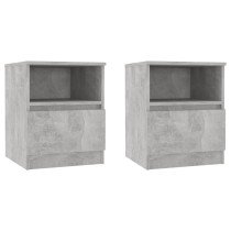 Bed Cabinets 2 pcs High Gloss Black 40x40x50 cm Engineered Wood