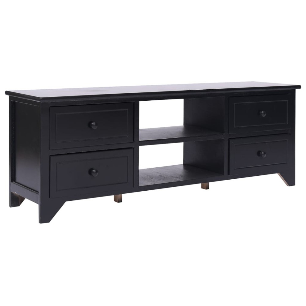 TV-Schrank Weiß 108x30x40 cm Massivholz Paulownia