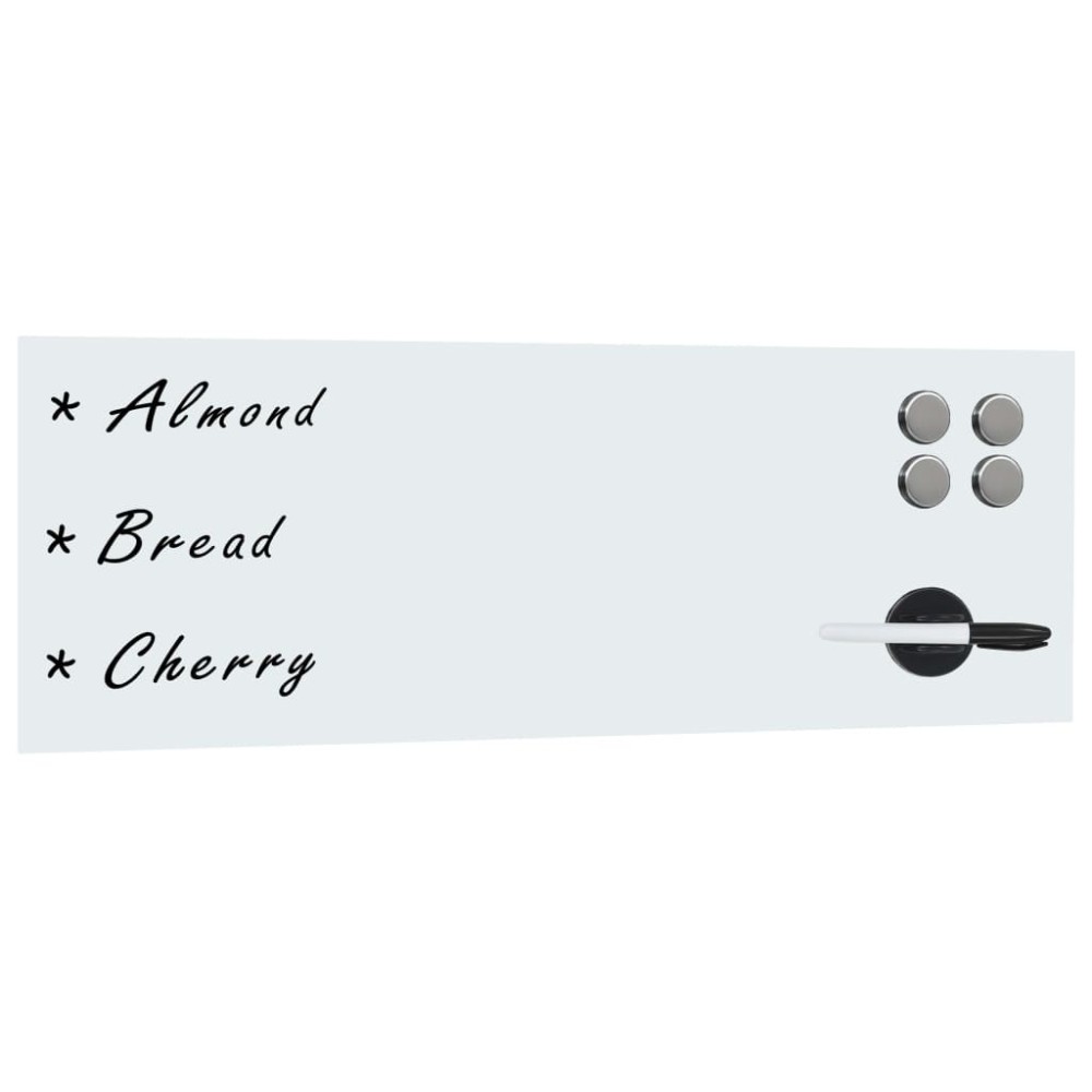 Wall Mounted Magnetic Whiteboard Glass 80x60 cm