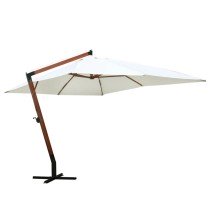 Cantilever Umbrella with Wooden Pole 400x300 cm Terracotta