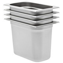 Gastronorm Containers 4 pcs GN 1/4 200 mm Stainless Steel