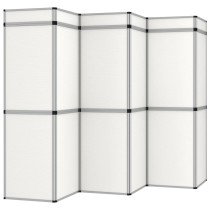 15-Panel Folding Exhibition Display Wall 302x200 cm White