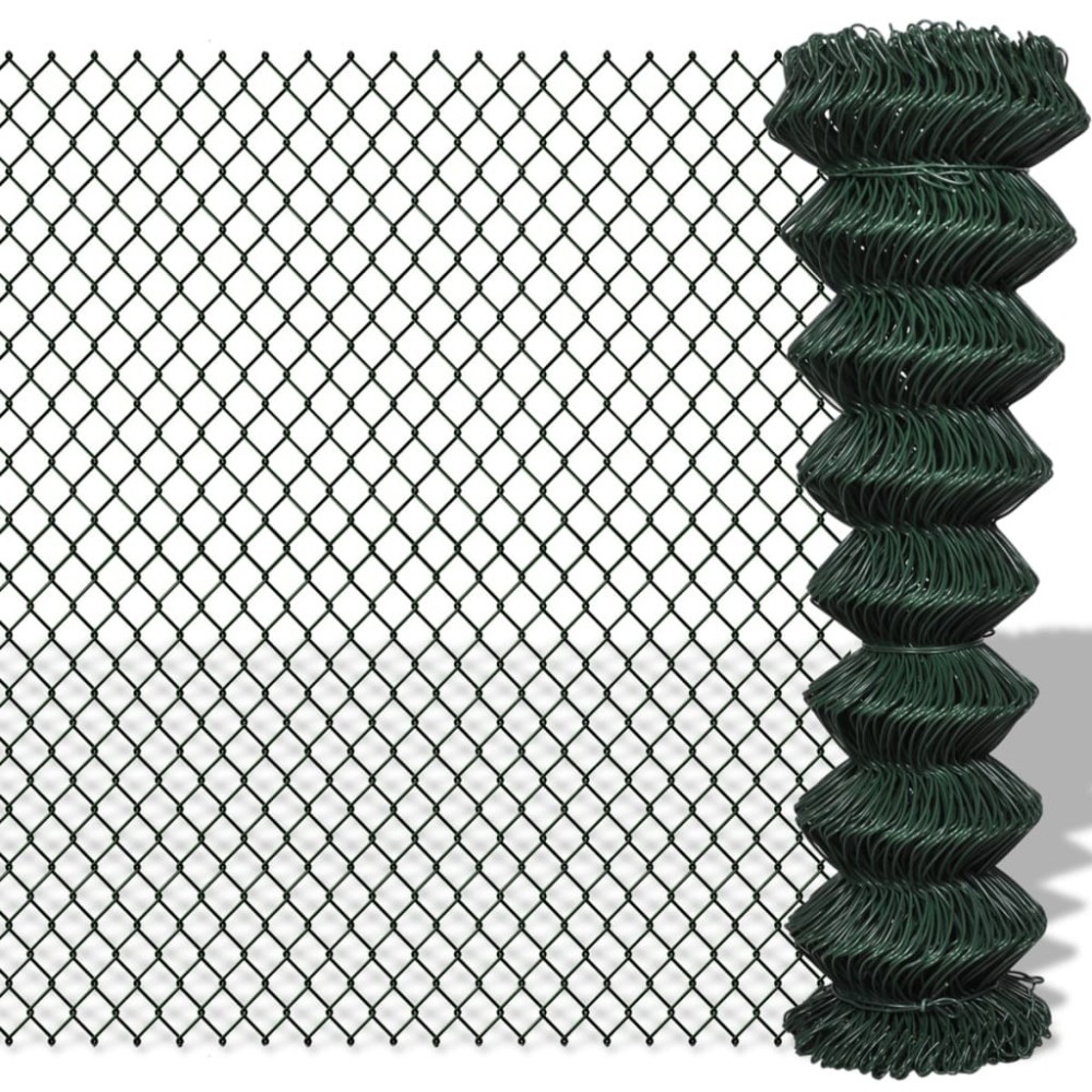 Chain Link Fence Steel 1,25x15 m Green