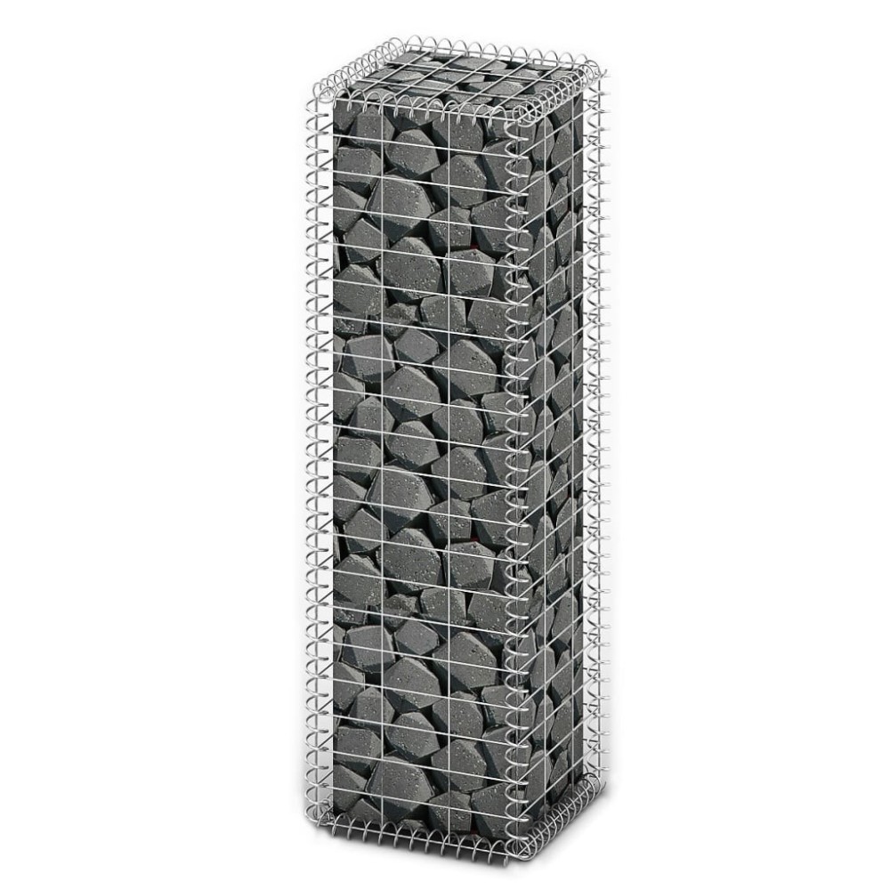 Gabion Basket with Lids Galvanised Wire 100 x 80 x 30 cm