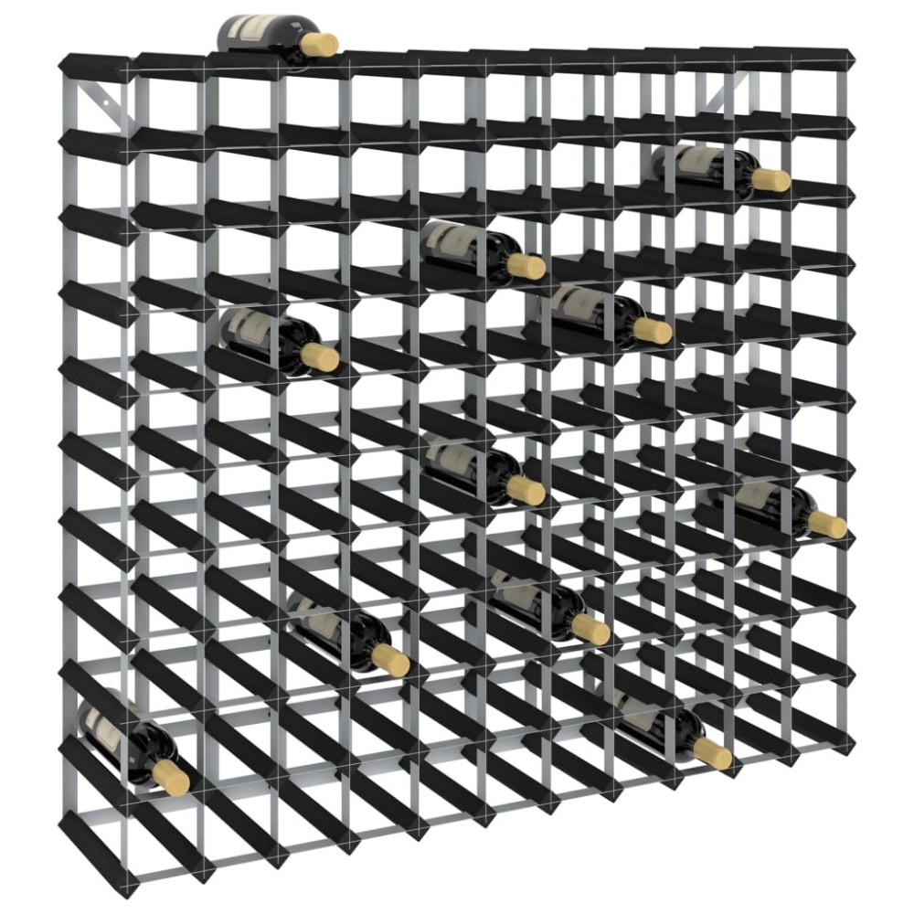 Wine Rack for 42 Bottles Black Solid Pine Wood