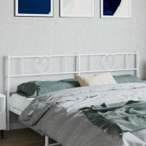 Metal Headboard White 120 cm