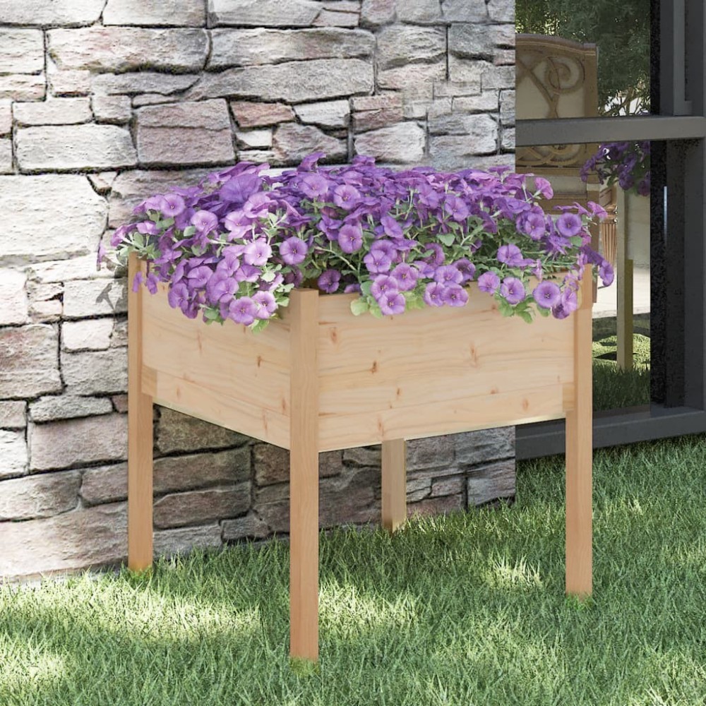 Garden Planter Black 70x70x70 cm Solid Pinewood
