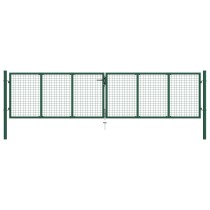 Mesh Garden Gate Steel 400x125 cm Green