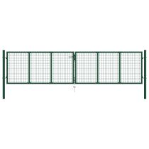 Mesh-Gartentor Stahl 400 x 100 cm Grün