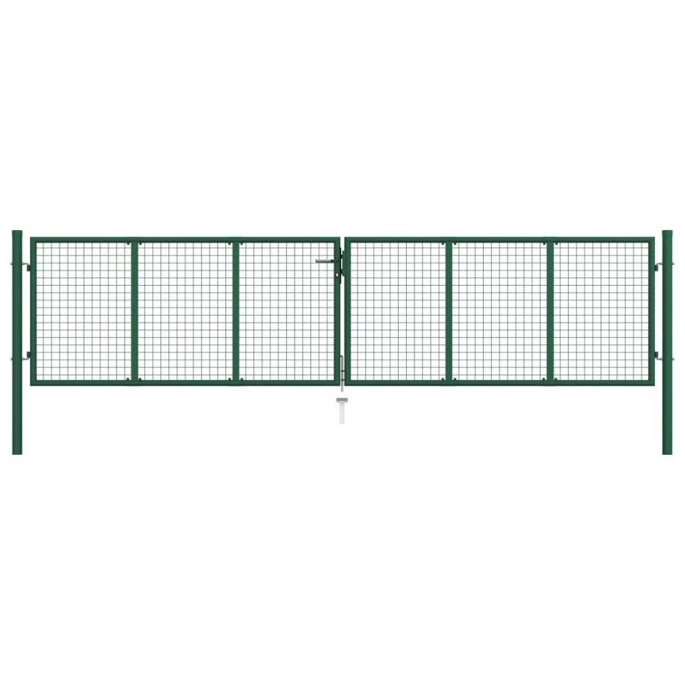 Mesh Garden Gate Steel 400x125 cm Green