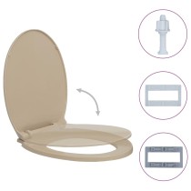 Soft-Close Toilet Seat Quick Release Beige Oval