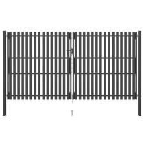 Garden Fence Gate Steel 4x1.25 m Anthracite