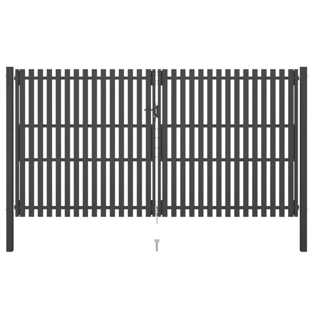 Garden Fence Gate Steel 4x1.25 m Anthracite