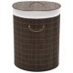 Bamboo Laundry Bin Round Dark Brown