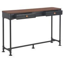 Console Table with 2 Drawers 120x30x75 cm Solid Fir Wood