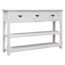 Sideboard Natural and White 115x30x76 cm Wood