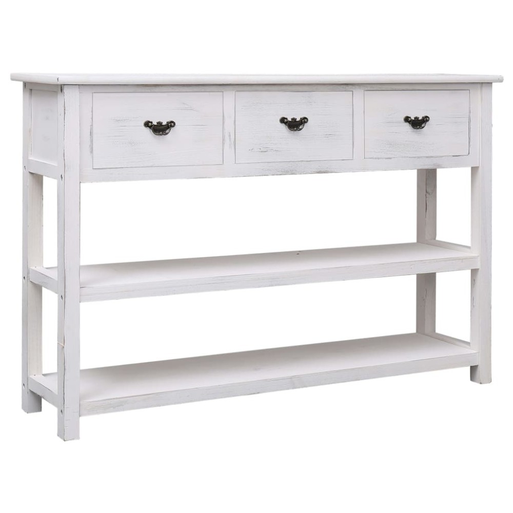 Sideboard Natural and White 115x30x76 cm Wood
