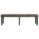 Bench 160 cm Black Natural Kubu Rattan and Solid Mango Wood