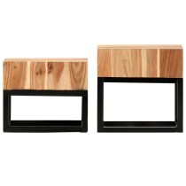 Side Tables 2 pcs Solid Acacia Wood