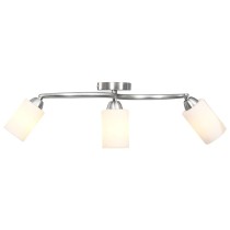 Ceiling Lamp with Glass Shades on Waving Rail for 5 E14 Bulb