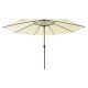 Outdoor Parasol with LED Lights and Metal Pole 400 cm Anthracite