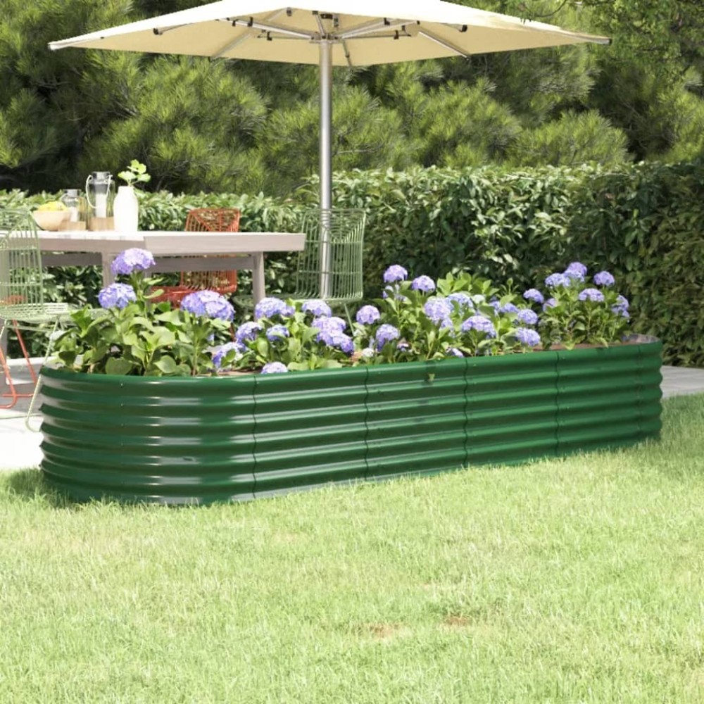 Garden Raised Bed Powder-coated Steel 440x80x68 cm Anthracite