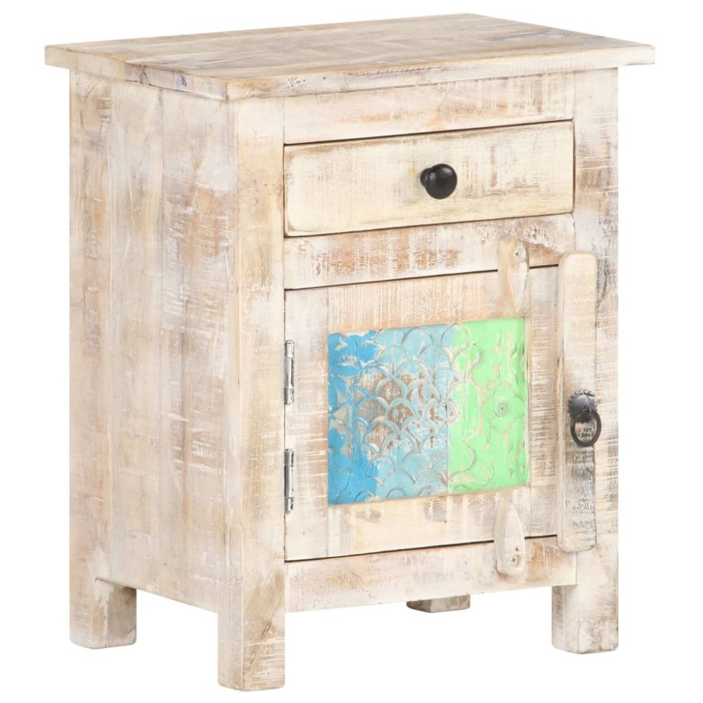 Bedside Cabinet 40x30x50 cm Rough Mango Wood