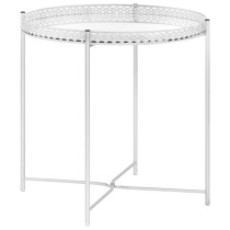 Side Table Silver 40x40x41 cm Glass