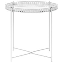 Beistelltisch Silbern 40x40x41 cm Glas