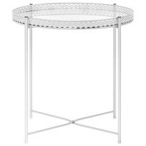 Side Table Silver 40x40x41 cm Glass