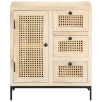 Sideboard 60x35x70 cm Solid Mango Wood and Natural Cane