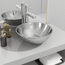 Waschbecken Weiß 36x15 cm Keramik Rund