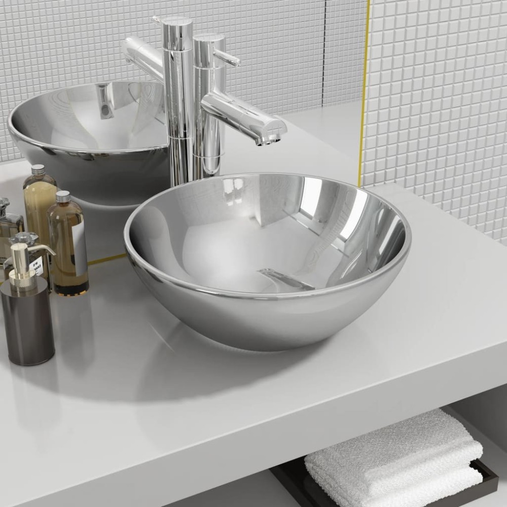 Wash Basin 32.5x14 cm Ceramic Gold