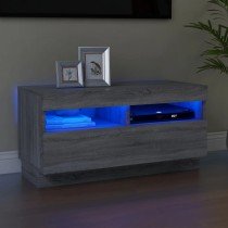 TV Cabinet with LED Lights High Gloss Grey 80x35x40 cm