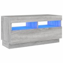 TV Cabinet with LED Lights High Gloss Grey 80x35x40 cm