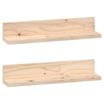 Wall Shelves 2 pcs 80x11x9 cm Solid Wood Pine