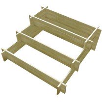 3-Tier Planter Box 90x90x35 cm Impregnated Wood