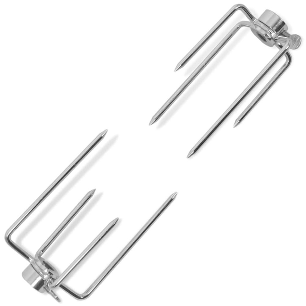 BBQ Rotisserie Spit Forks 2 pcs Steel