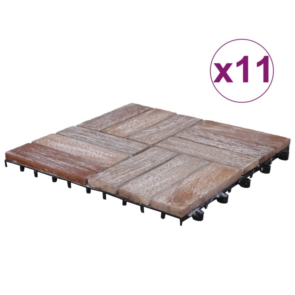 Terrassenfliesen 11 Stk. 30x30 cm Altholz Massiv