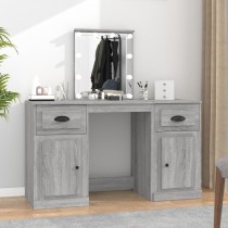 Dressing Table with LED Brown Oak 130x50x132.5 cm