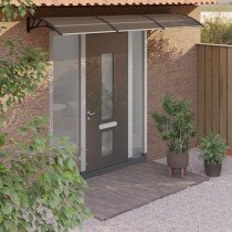 Door Canopy Grey and Transparent 150x80 cm PC